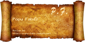 Popu Fabó névjegykártya
